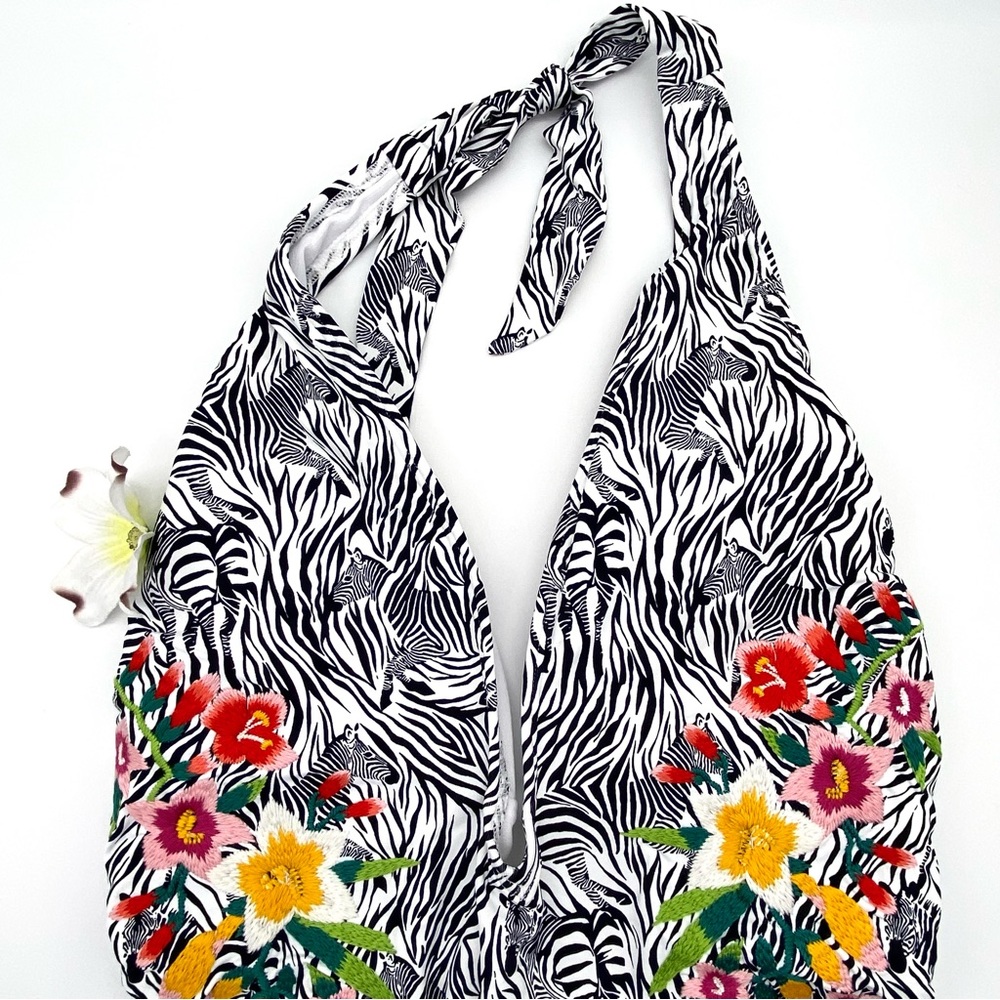 NWT Johnny Was Spring Halter One Piece Swim Suit, M - Picture 5 of 15